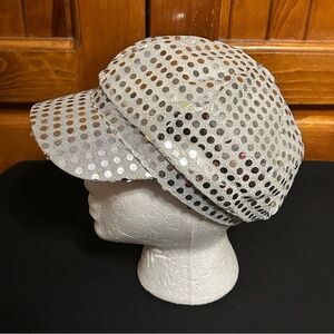 New silver sequined cap